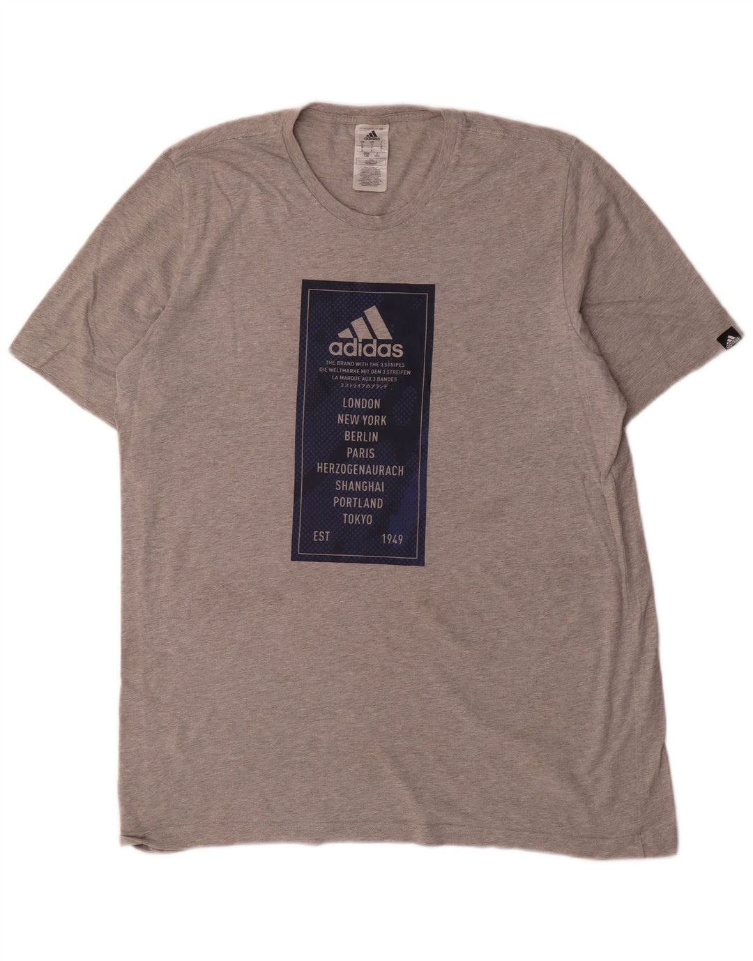 Adidas T-shirt graphique pour hommes, grand, gris