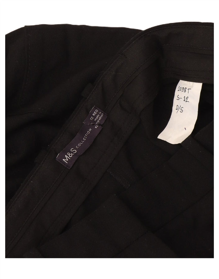 Marks & Spencer Pantalon cargo droit pour femme UK 12 Medium W30 L30 Noir