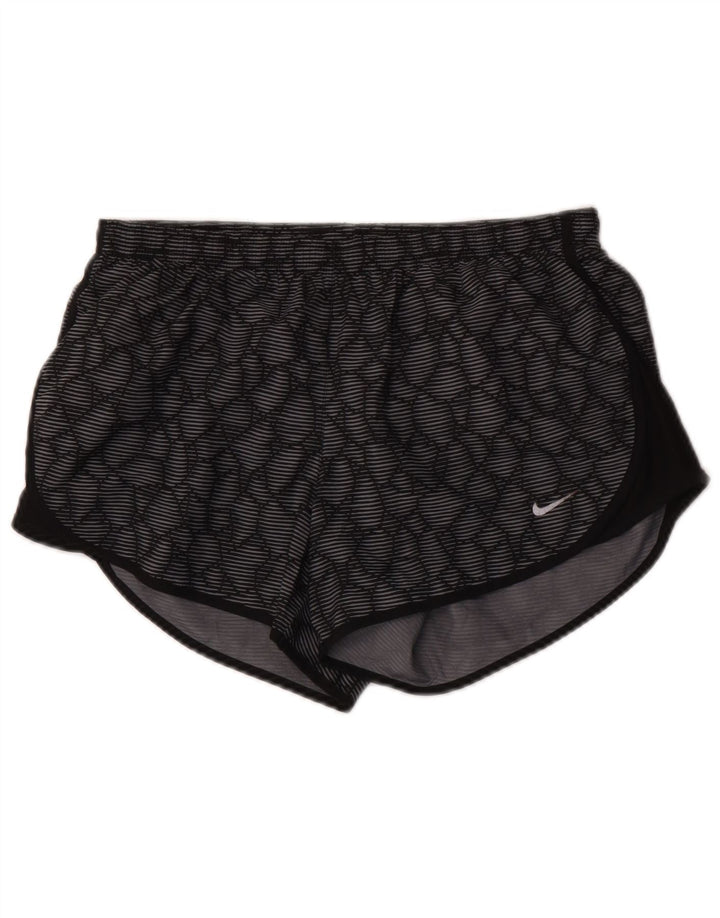 Nike Short de sport Dri Fit pour femme UK 10 Petit gris géométrique en polyester