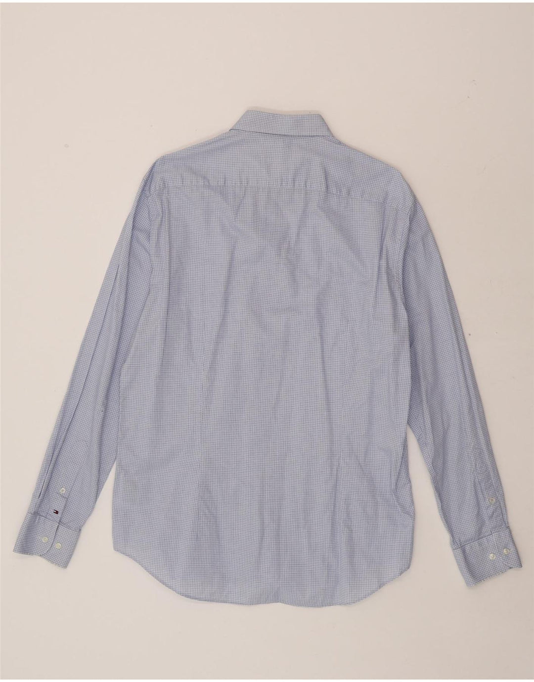 TOMMY HILFIGER Mens Fitted Shirt Size 42 16 1/2 Large Blue Check Vintage Tommy Hilfiger and Second-Hand Tommy Hilfiger from Messina Hembry 