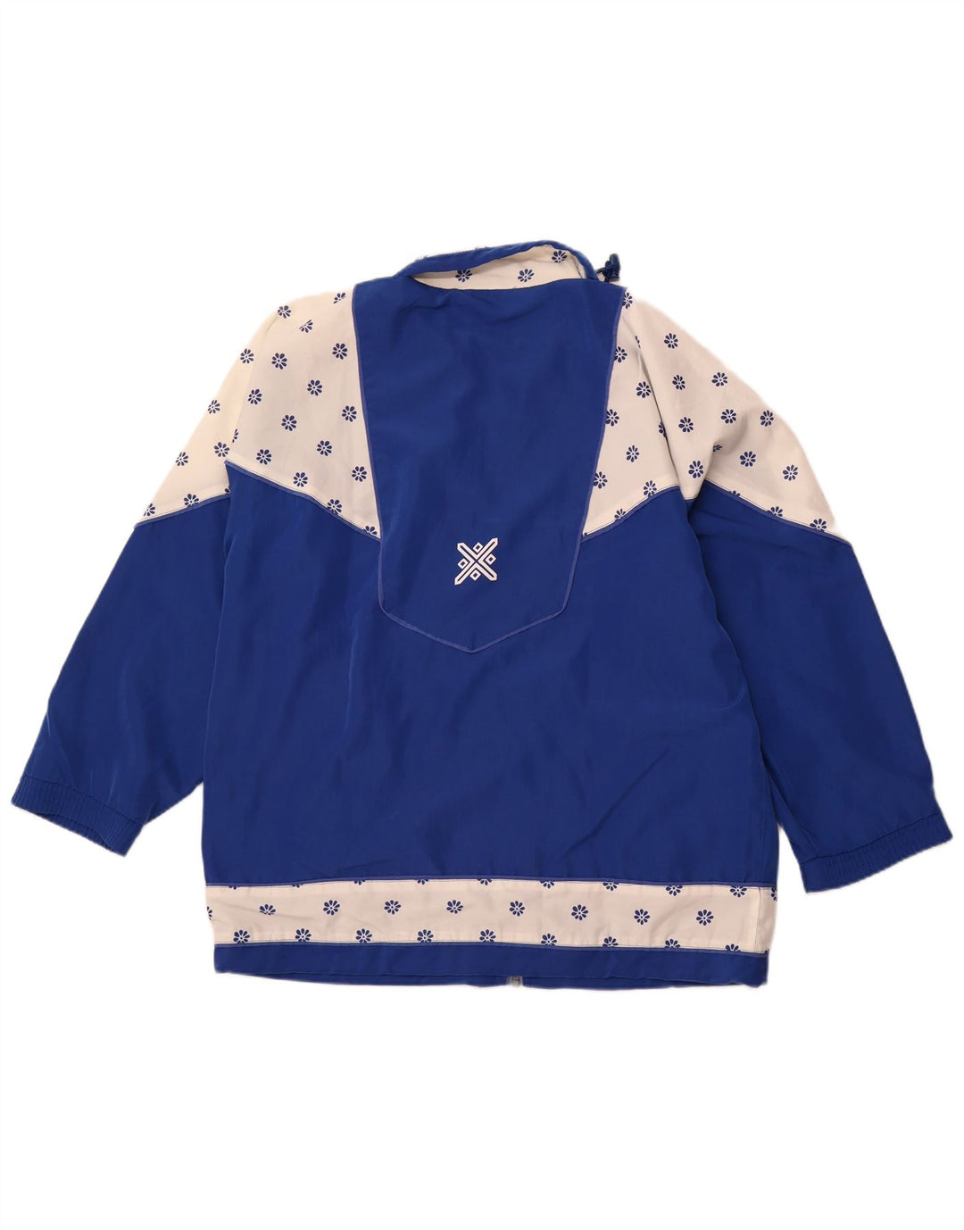 VINTAGE Veste de survêtement femme 2XL Bleu Colourblock Rétro