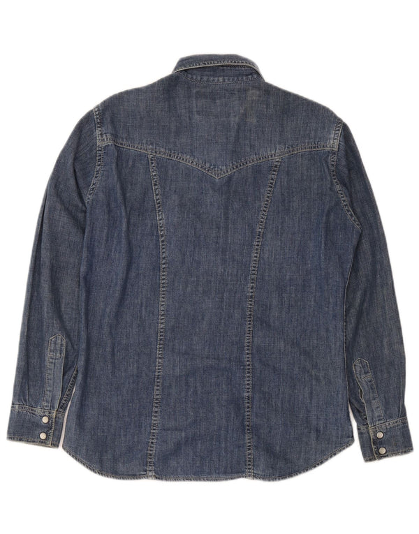 Wrangler Chemise en jean western pour femme UK 10 Petit coton bleu