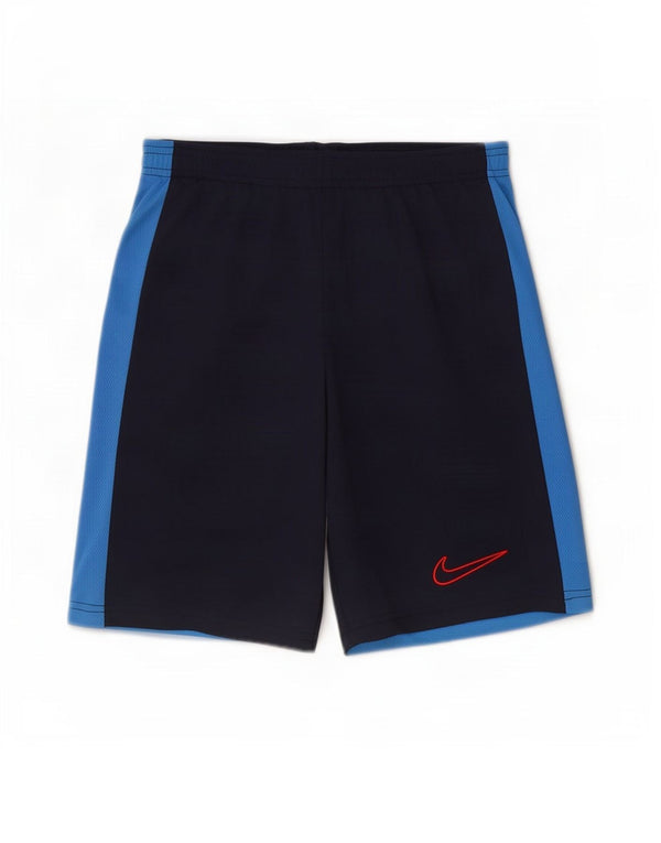 Nike Short de sport Dri Fit Slim pour homme XS Bleu marine Colorblock Polyester