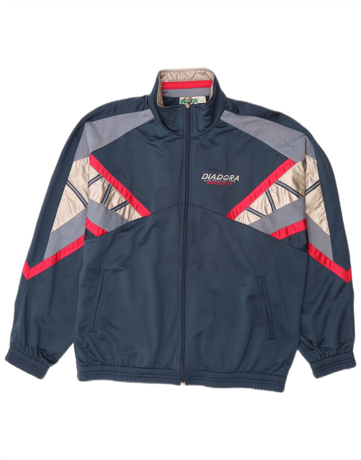 DIADORA Veste de survêtement pour homme UK 42 Large Bleu marine Colourblock