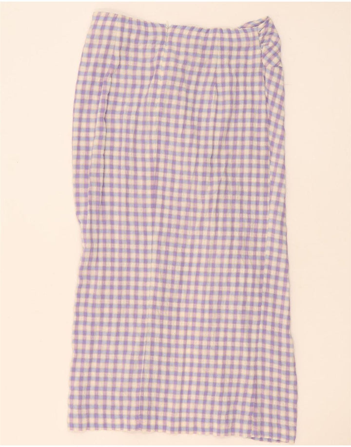 Zara Femme Maxi Jupe Large W32 Vichy Violet