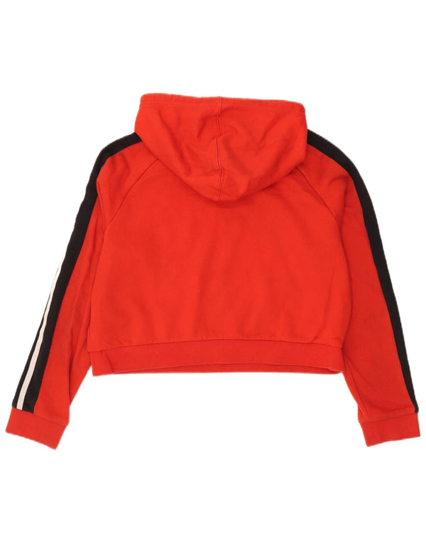 Adidas Sweat à capuche court surdimensionné pour femme UK 10 Petit color block rouge