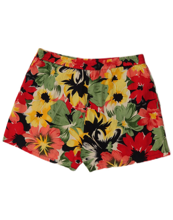 vintage Womens Sport Shorts EU 40 Moyen Multicolore Coton Floral
