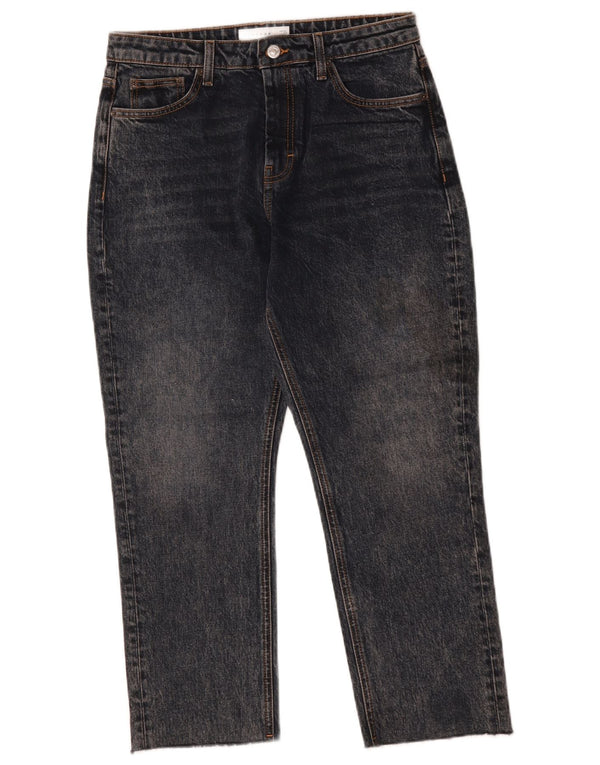 Topshop Jean court W30 L25 en coton noir pour femme
