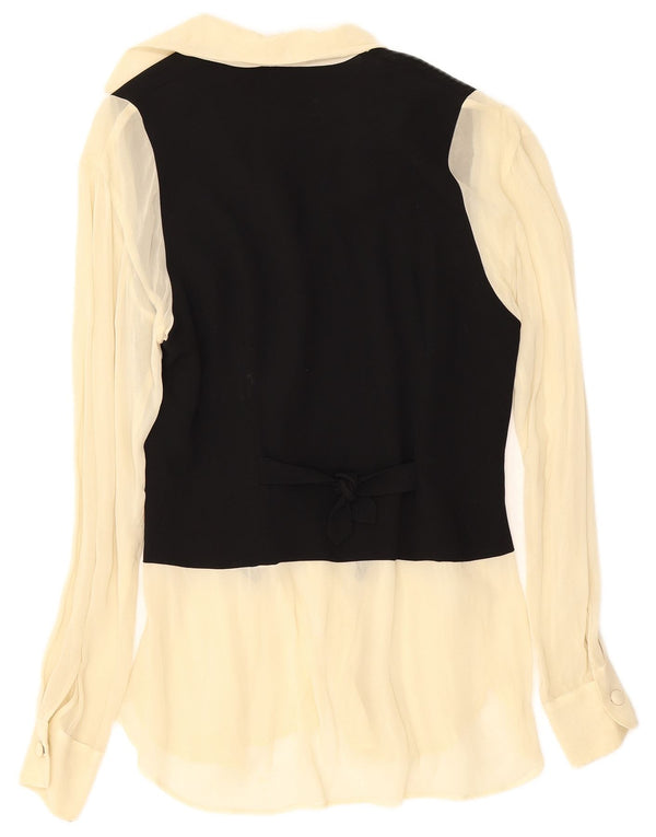 Moschino Chemisier Femme UK 12 Acétate Colorblock Noir Moyen