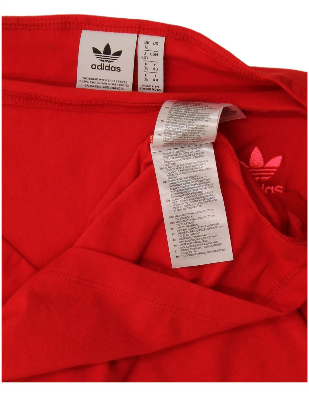 Adidas Mini robe à épaules dénudées pour femme UK 12 en coton rouge moyen