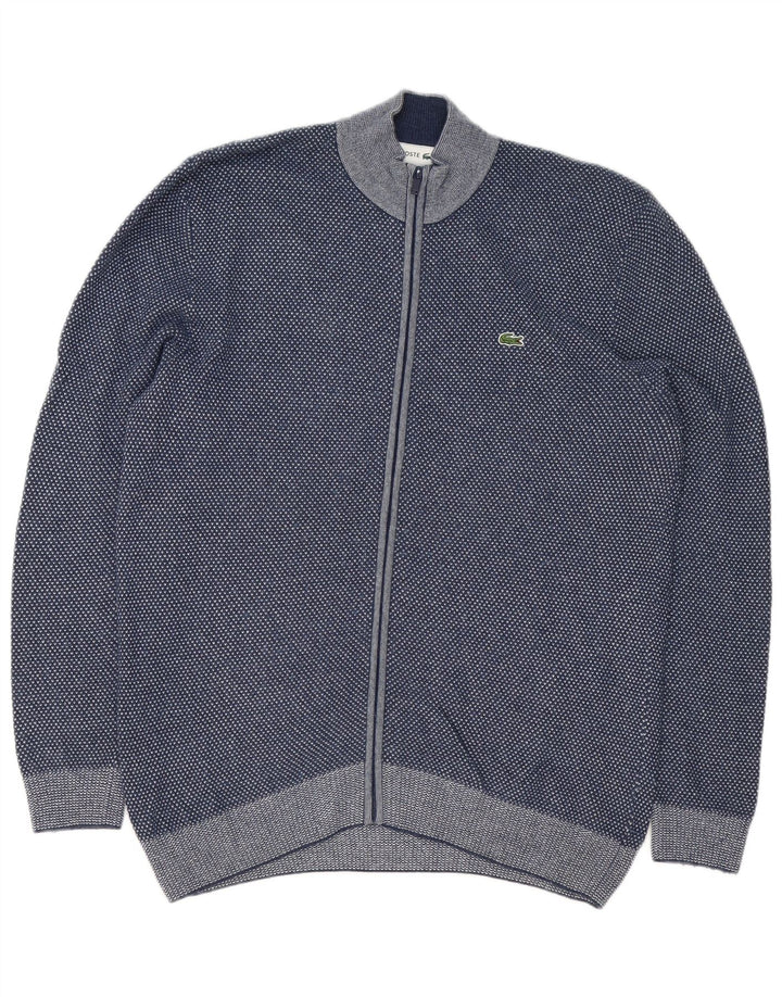 Lacoste Mens Cardigan Sweater Taille 5 Grand Bleu Marine Moucheté