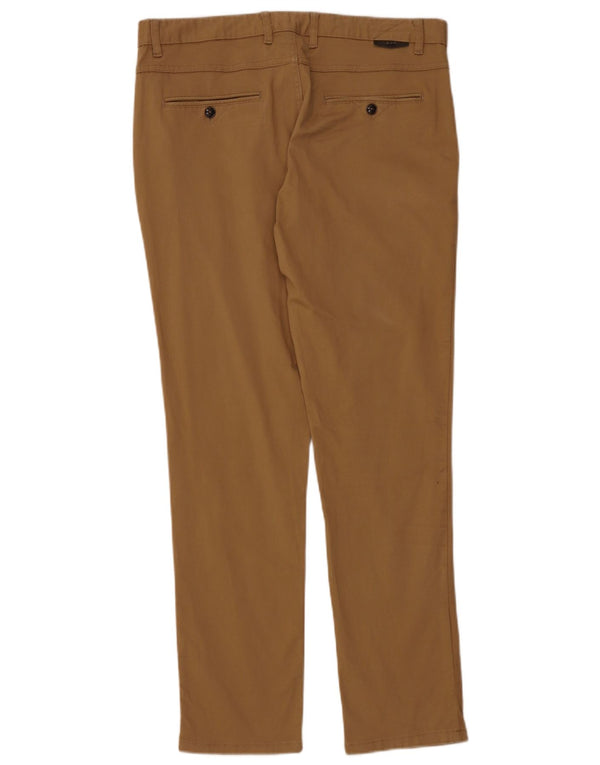Zara Pantalon Chino Slim Homme EU 44 Large W34 L31 Marron Coton