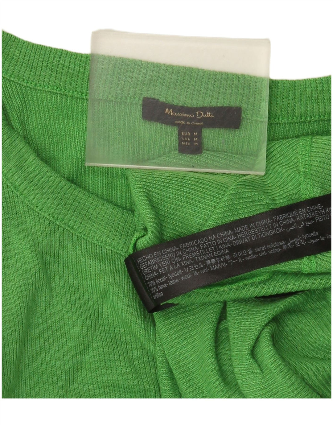 Massimo Dutti Débardeur Femme UK 12 Moyen Vert Lyocell