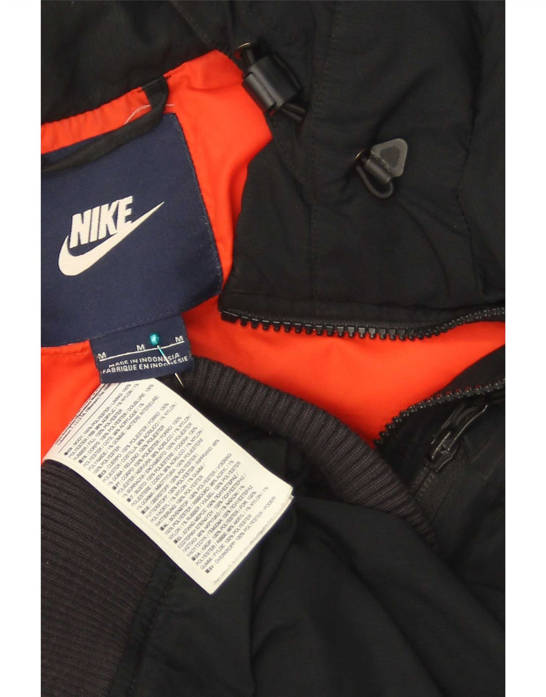 Nike Veste matelassée à capuche pour homme UK 38 Medium Noir Colorblock Polyester
