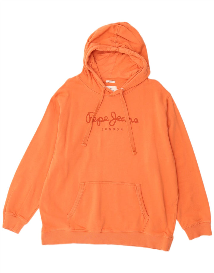 PEPE JEANS Pull à capuche graphique pour homme 2XL Orange Coton