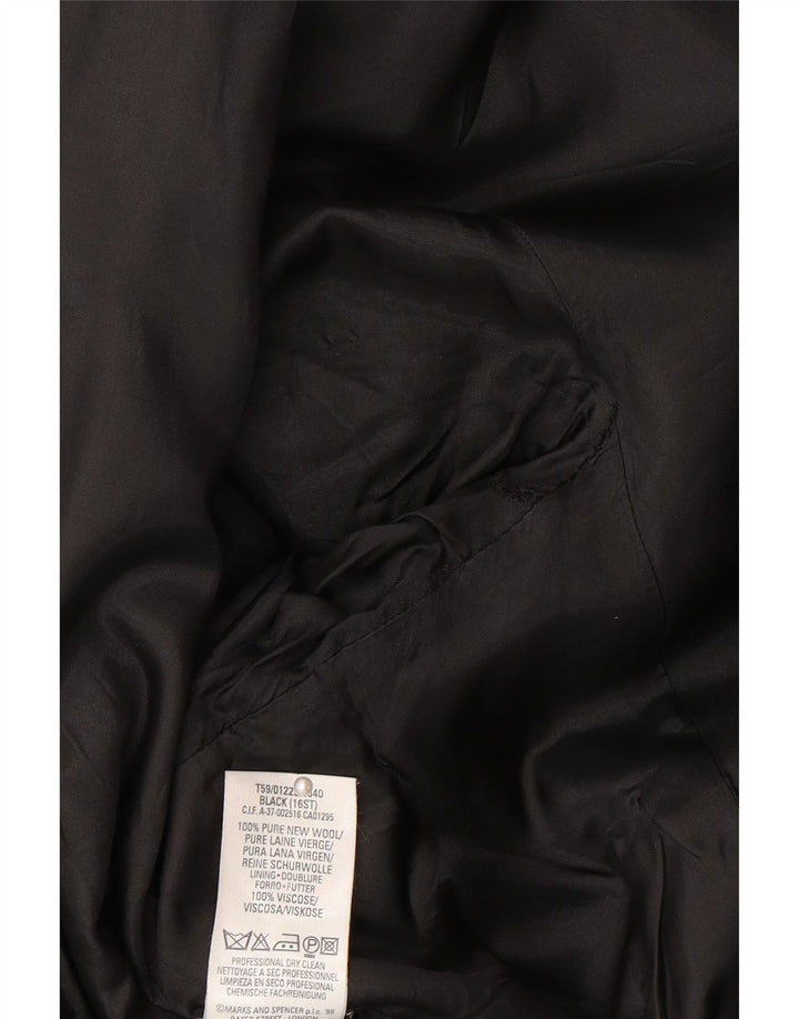 Marks & Spencer Veste blazer à 1 bouton pour femme UK 16 Grande laine noire