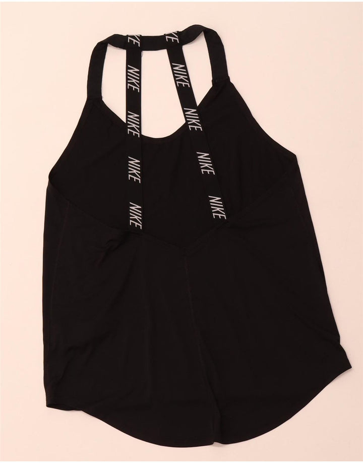 NIKE Débardeur graphique Dri Fit Loose Fit pour femme UK 12 Noir moyen