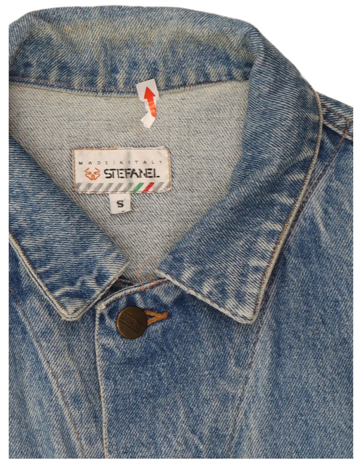 Stefanel Veste en jean pour homme UK 36 Petit Bleu