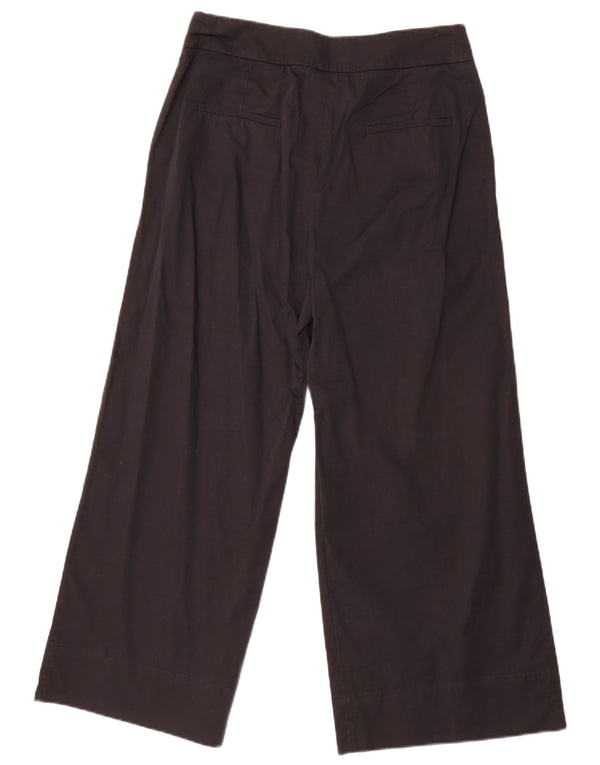Marella Pantalon court à jambe large pour femme UK 10 Small W30 L26 Coton noir