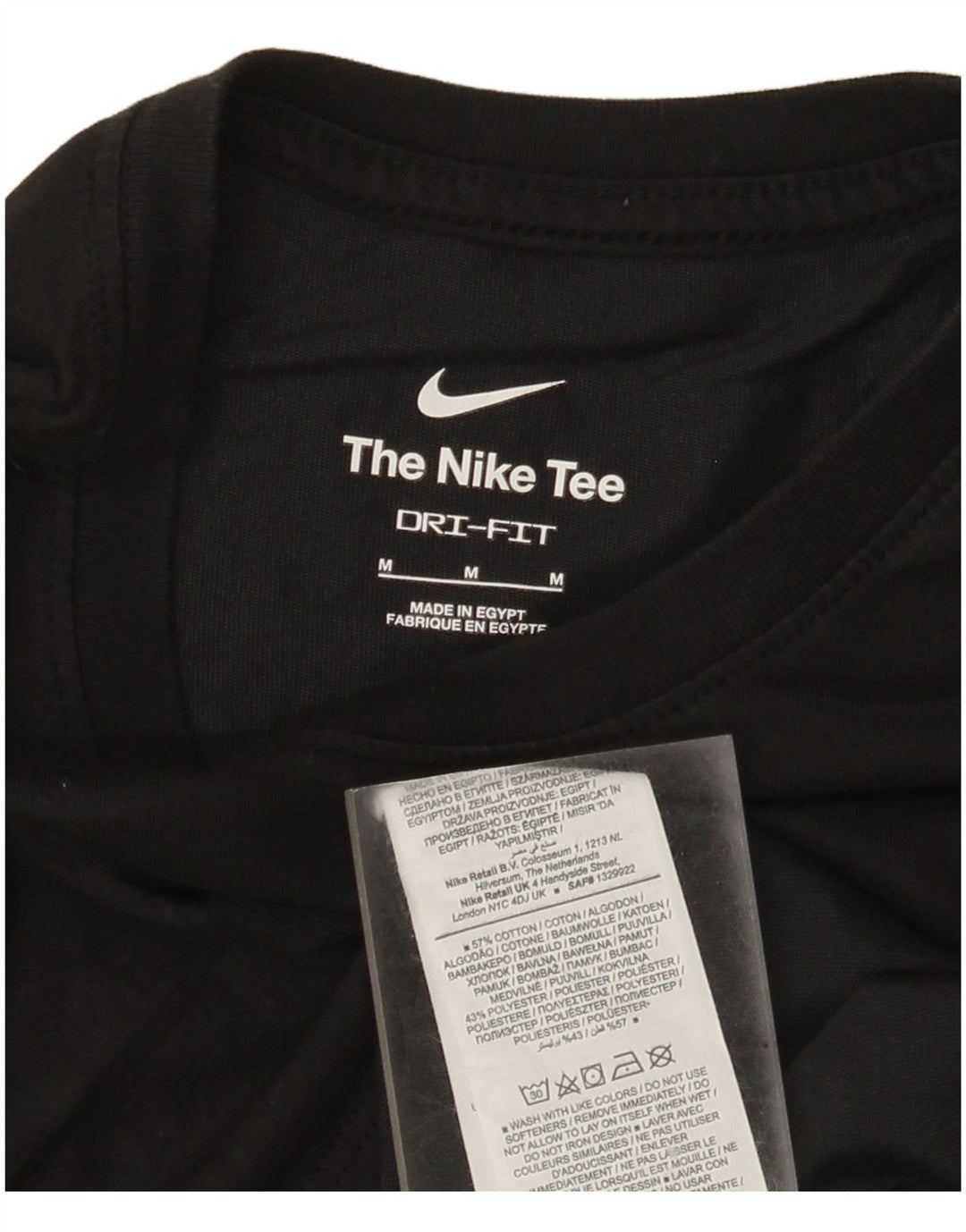 Nike Hommes Dri Fit Graphic T-Shirt Haut Noir Moyen Coton
