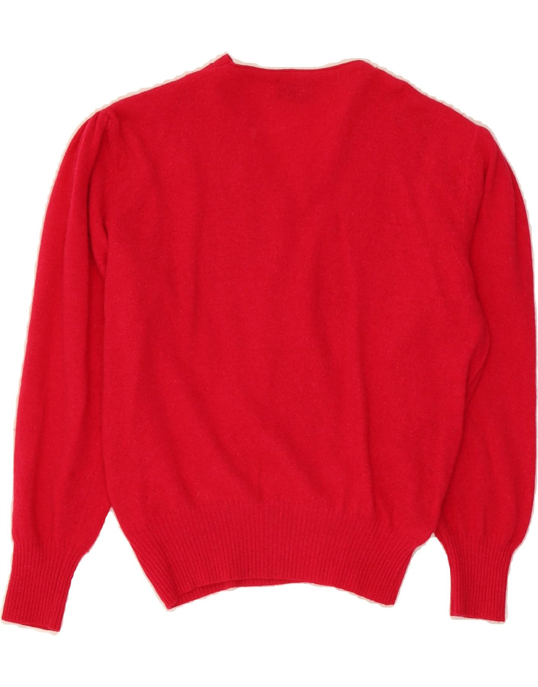 VINTAGE Womens V-Neck Jumper Sweater UK 14 Medium Red Wool Vintage Vintage and Second-Hand Vintage from Messina Hembry 