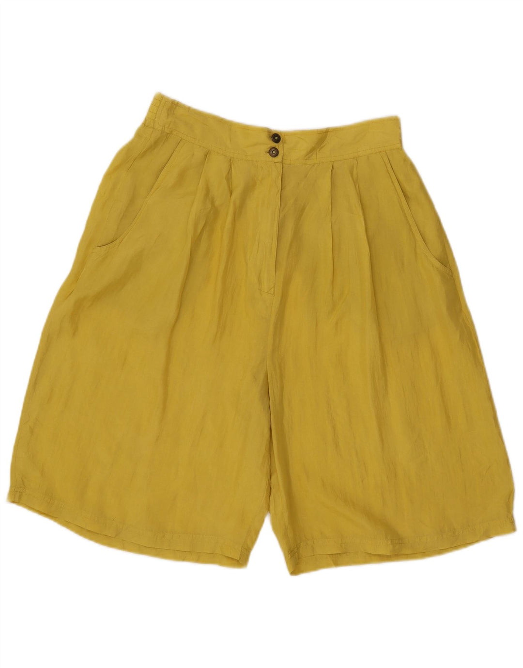 MPG Bermuda taille haute pour femme IT 44 Medium W29 Soie jaune