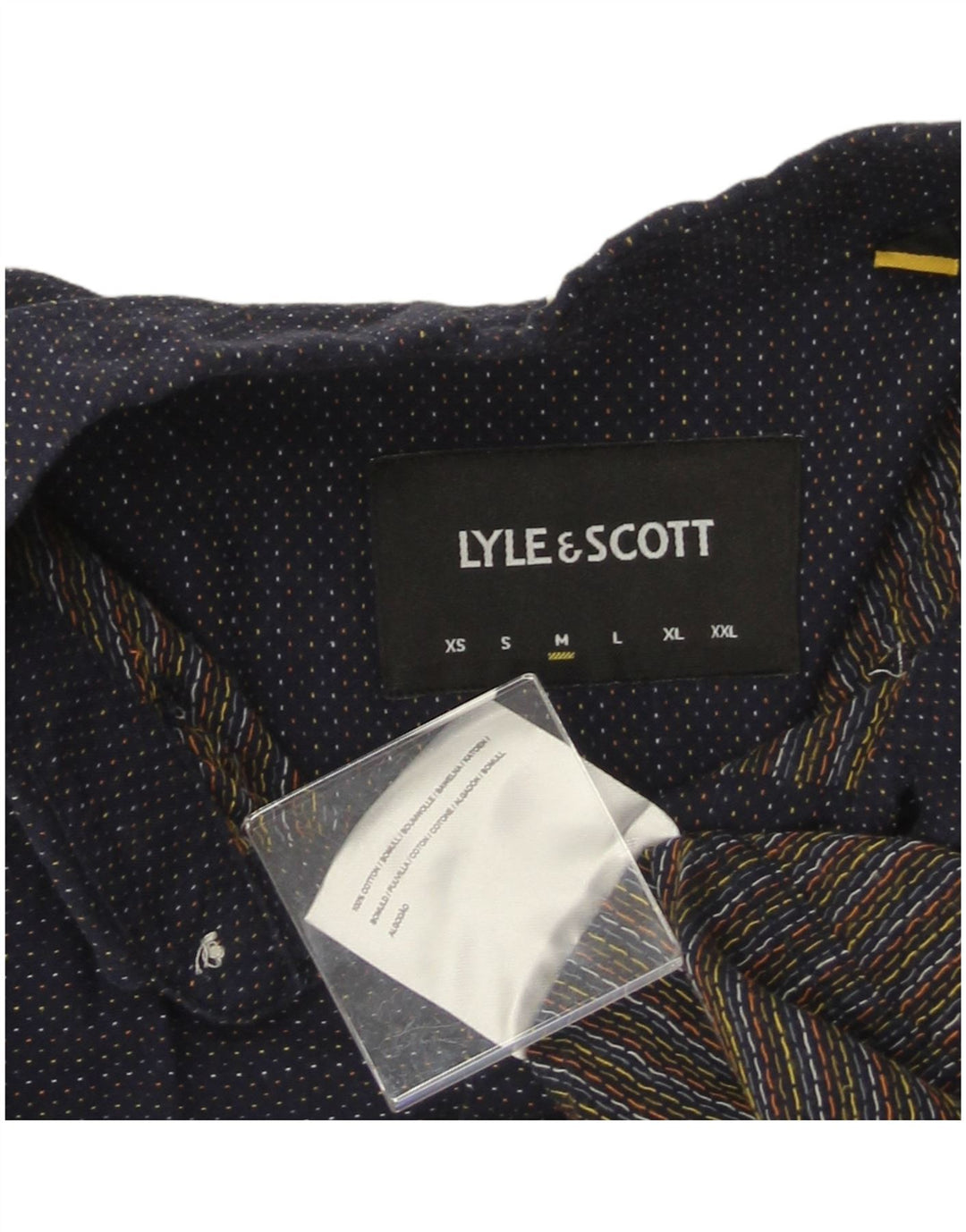 LYLE & SCOTT Chemise Homme Bleu Marine Moyen Coton Tacheté