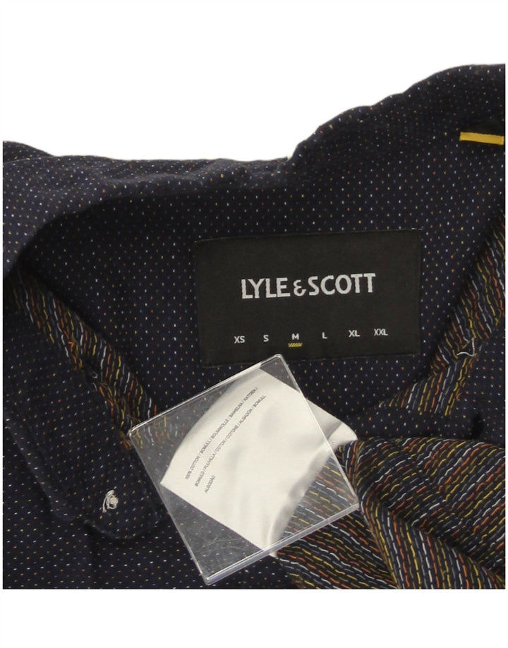 LYLE & SCOTT Chemise Homme Bleu Marine Moyen Coton Tacheté