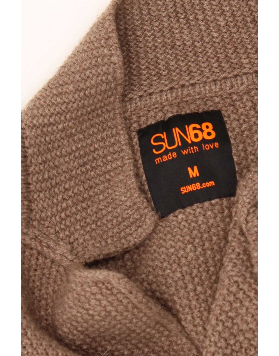 Sun68 Cardigan pour homme en laine marron moyen