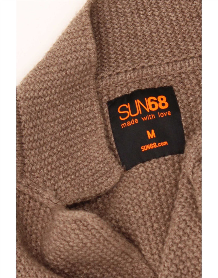 Sun68 Cardigan pour homme en laine marron moyen