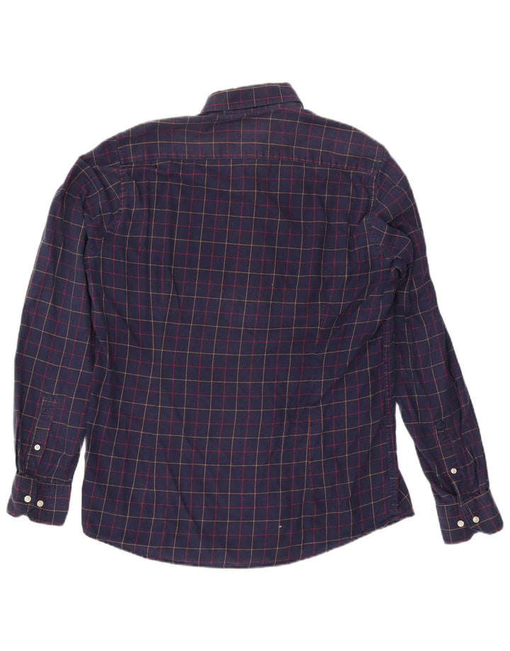 Barbour Chemise en flanelle coupe ajustée pour homme en coton à carreaux bleu marine moyen