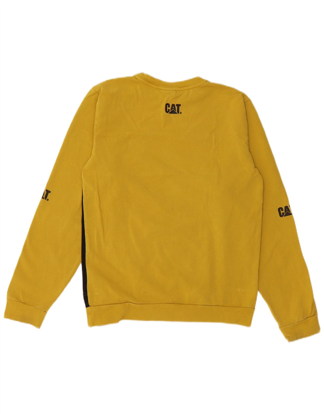 Sweat-shirt graphique CAT pour garçon, 13-14 ans, jaune, color block, en coton