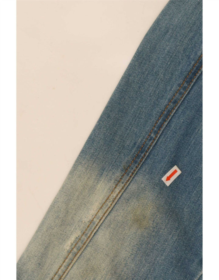 veste en denim en détresse vintage pour hommes UK 42 XL Coton Bleu