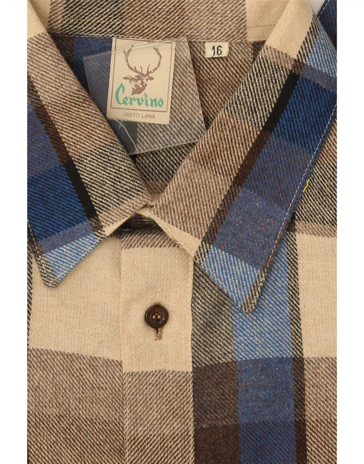 Cervino Chemise en flanelle pour homme Taille 16 Grand carreaux multicolores Acrylique
