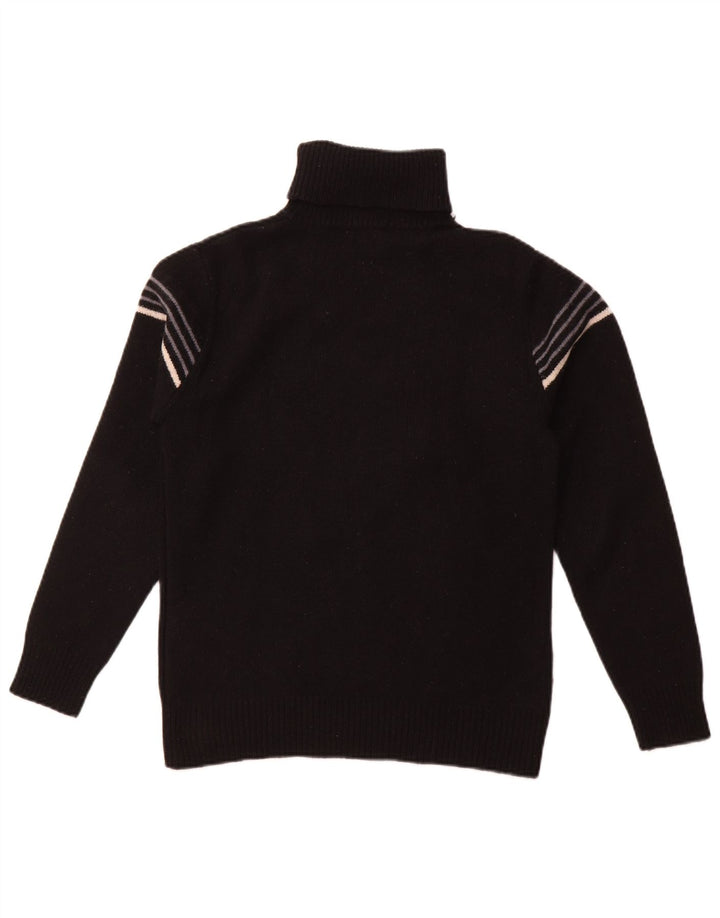 LEVI'S Pull col roulé pour femme UK 10 Petite laine d'agneau rayée noire