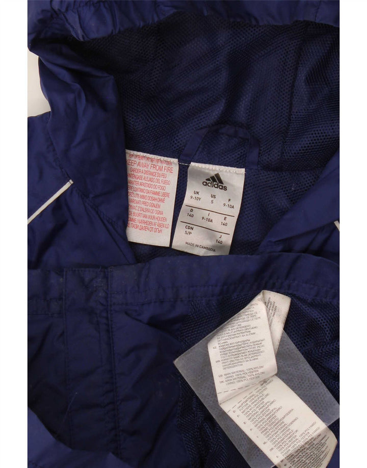 Veste de Pluie à Capuche Adidas Garçon 9-10 Ans Bleu Marine Polyamide