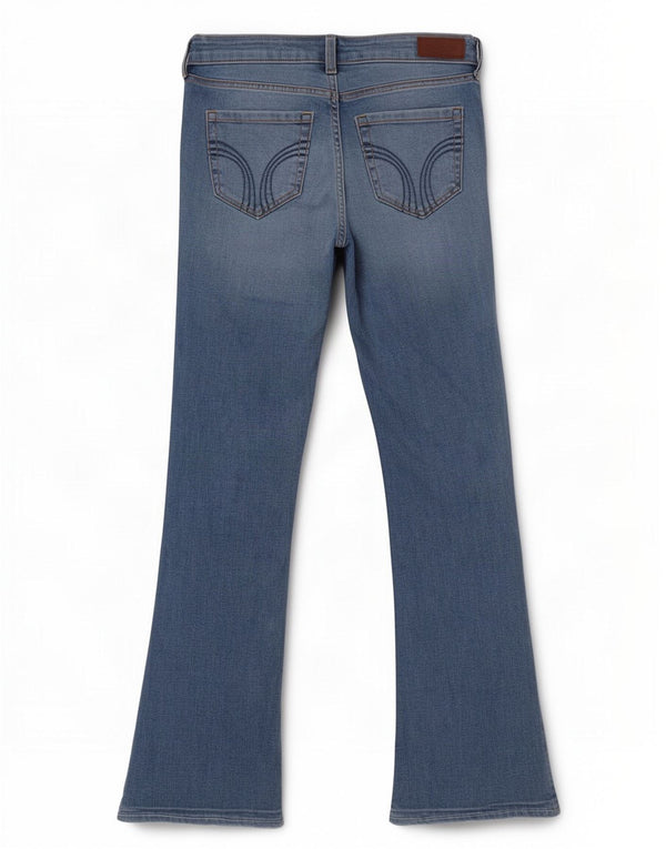 Hollister Jean bootcut taille basse pour femme US 6 Medium W28 L30 Bleu Coton
