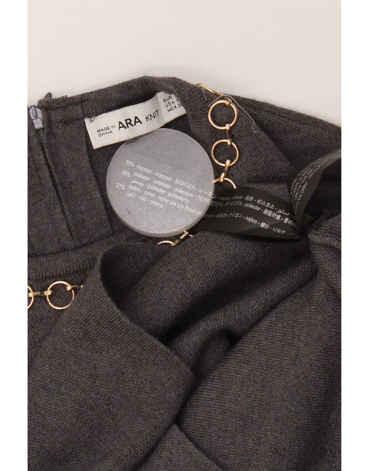 Zara Womens Crop Blouse Top UK 10 Petit Gris Viscose