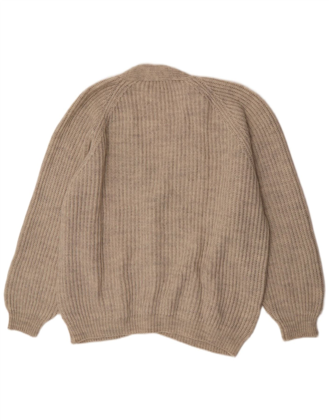vintage Homme Cardigan Pull XL Beige Laine