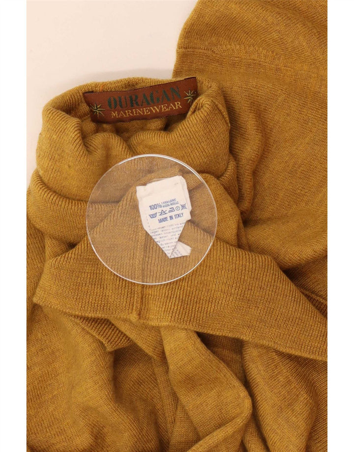 Ouragan Pull col roulé homme laine jaune moyen