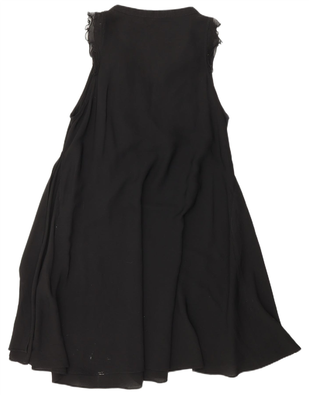 ZARA Femme Robe trapèze à volants sur le devant UK 18 XL Noir Polyester