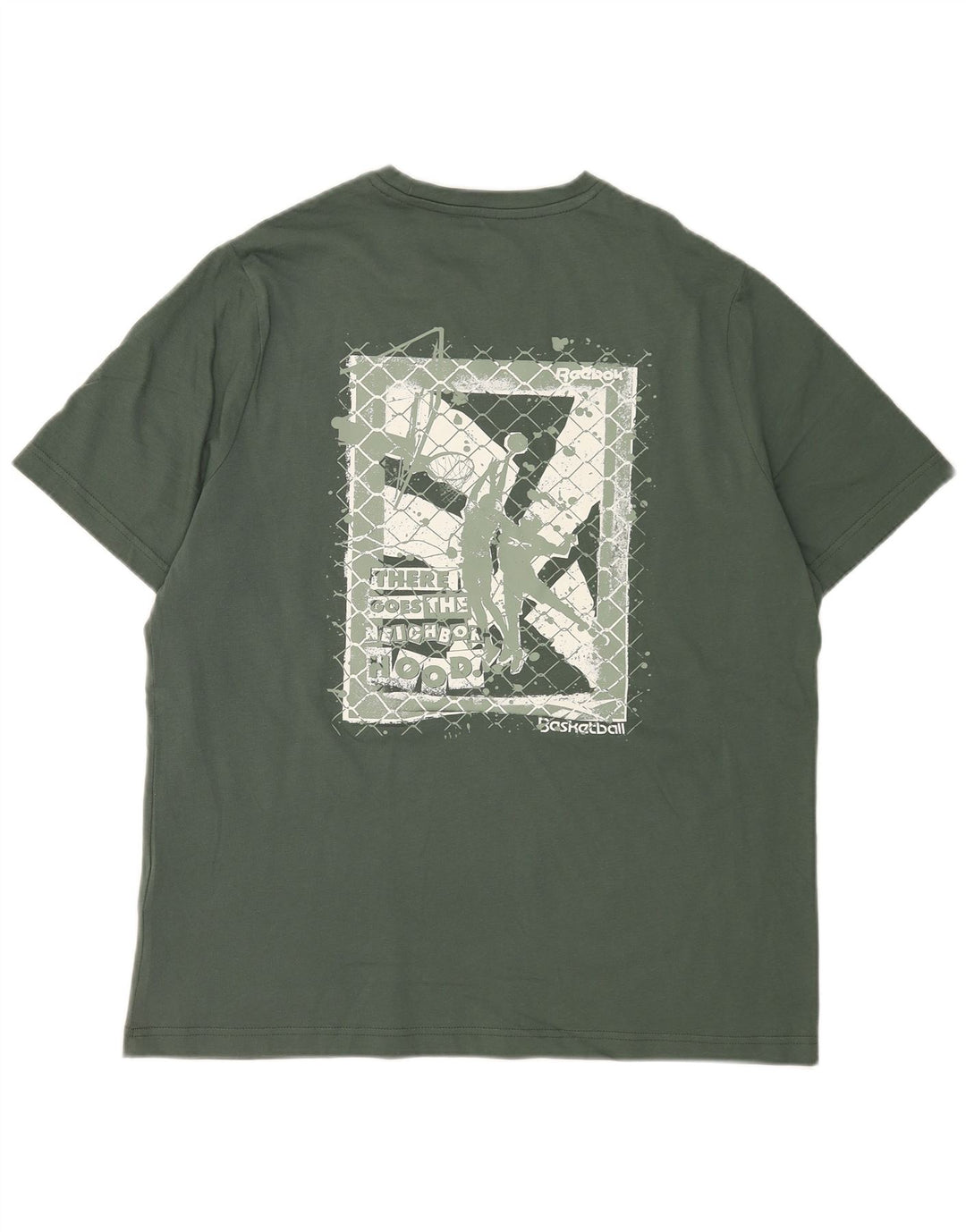 Reebok Tee-Shirt Graphic Homme Vert Moyen Coton