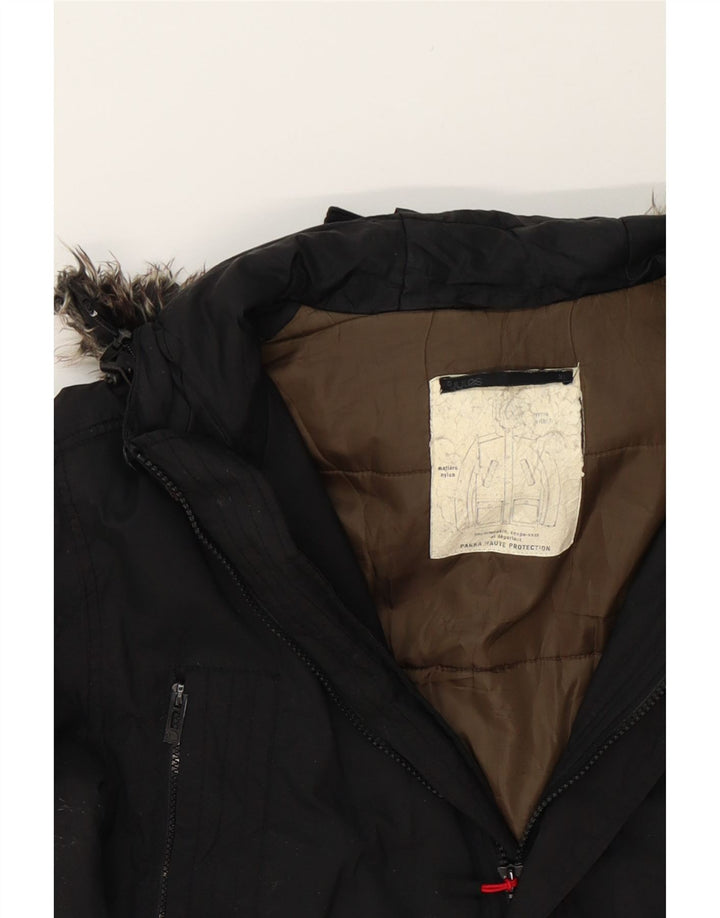 JULES Mens Hooded Parka Jacket UK 42 XL Black Vintage Jules and Second-Hand Jules from Messina Hembry 