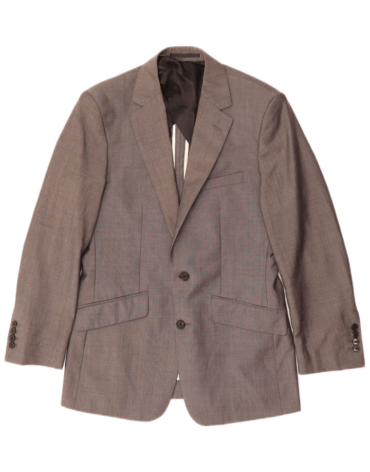Reiss Veste Blazer 2 Boutons Homme UK 38 Laine Gris Moyen