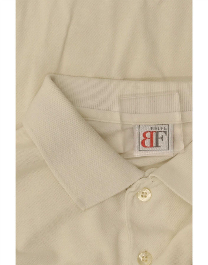 Belfe & Belfe Polo graphique pour homme UK 40 Medium Blanc