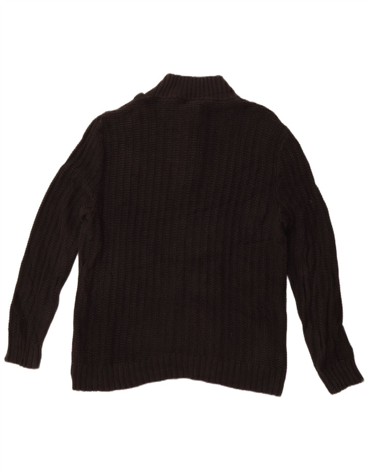 Calvin Klein Pull à col boutonné pour homme XL Noir Coton