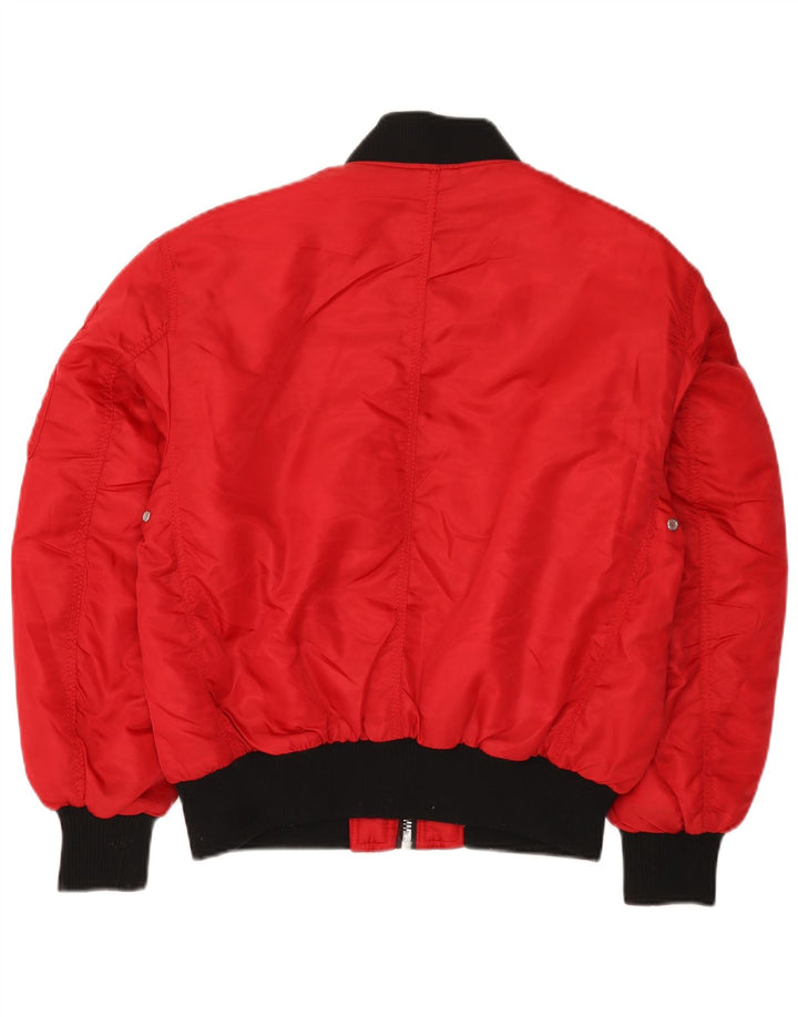 Zara Veste Bomber Homme UK 36 Petit Nylon Colorblock Rouge