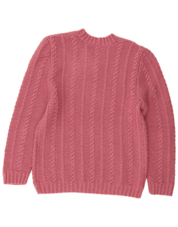vintage Womens Crew Neck Jumper Pull UK 16 Grand Rose