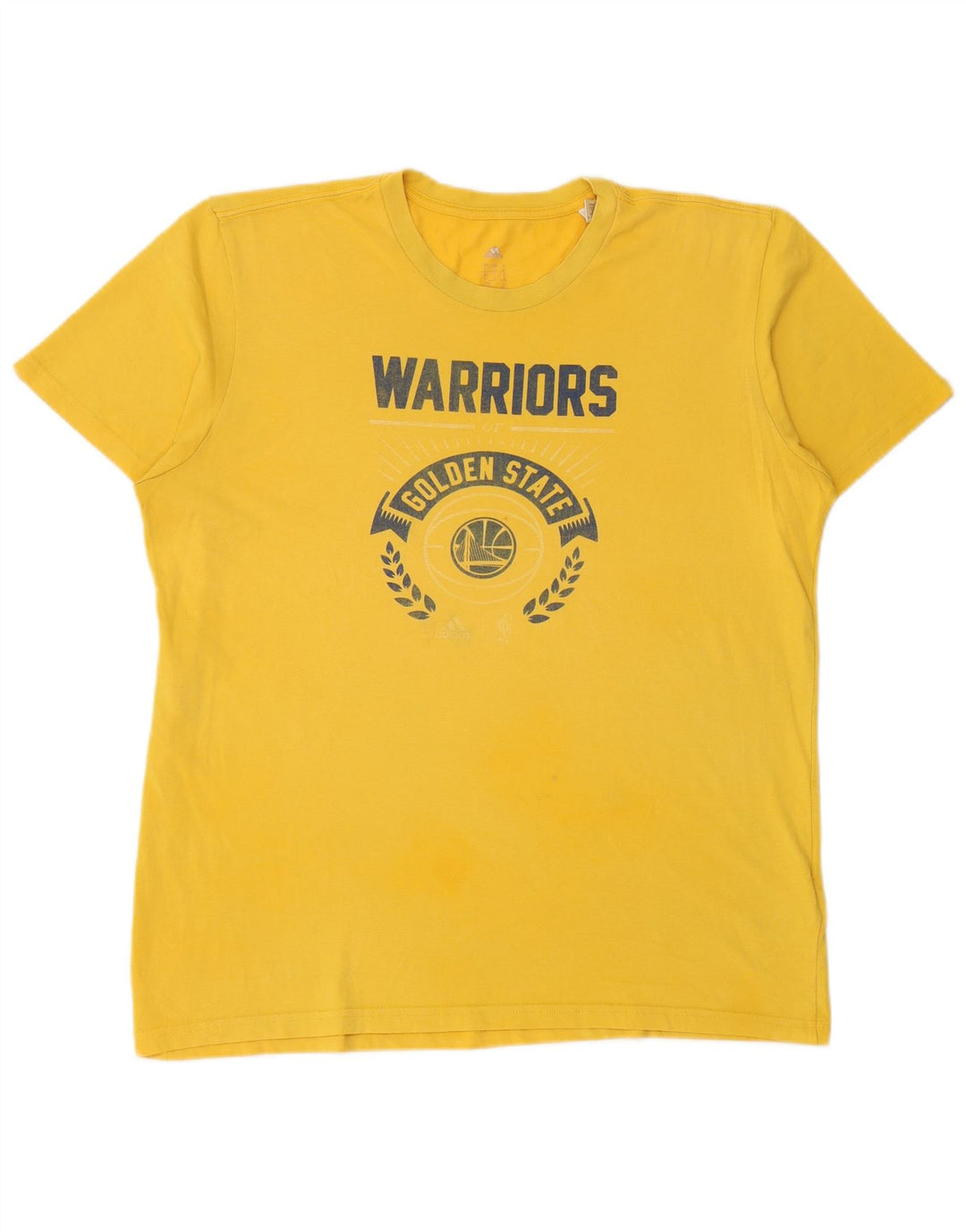 ADIDAS T-shirt graphique Golden State Warriors pour hommes, grand coton jaune
