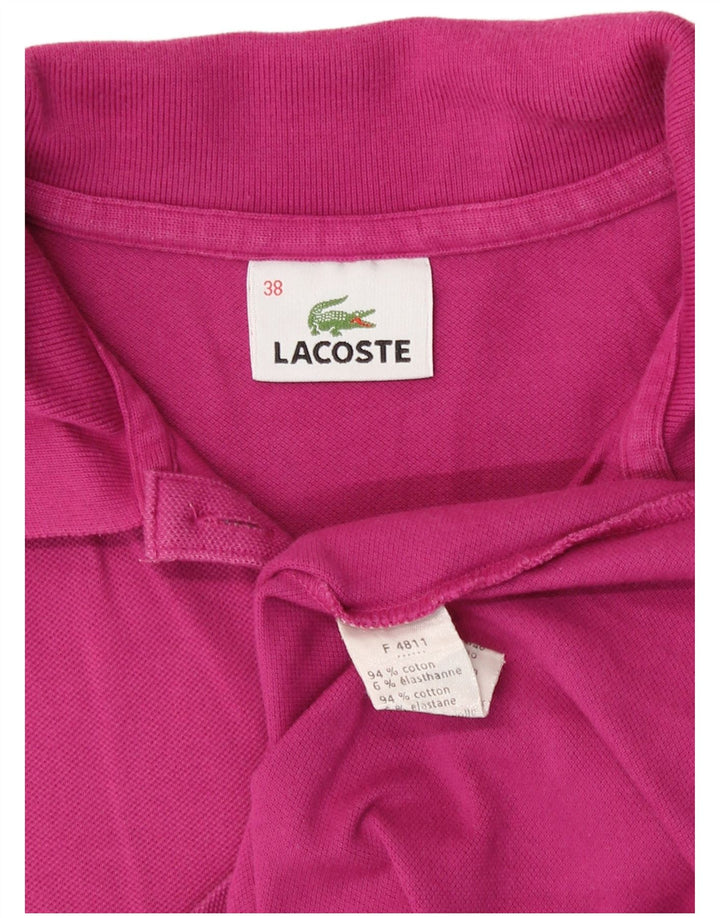 Lacoste Polo sans manches femme taille 38 coton rose moyen